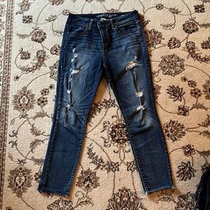 Lightly worn ripped jeans